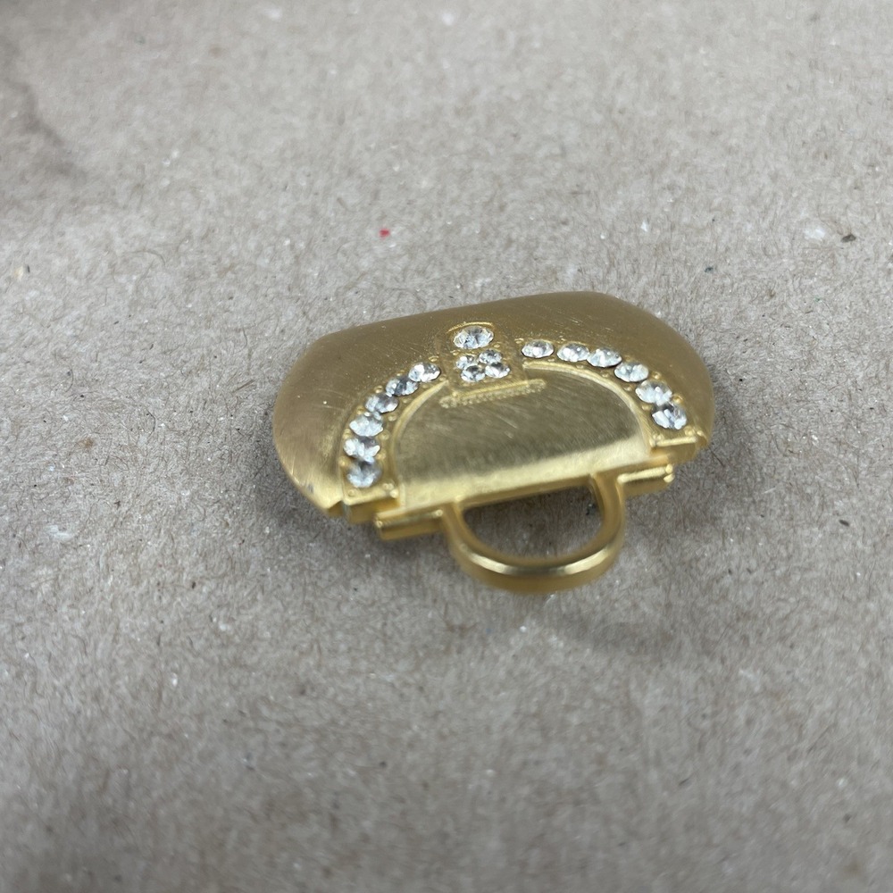 Vintage JJ Jonette LADIES PURSE TOTE BAG Brooch Pin RHINESTONES Gold Tone‎ Bling - Picture 3 of 6